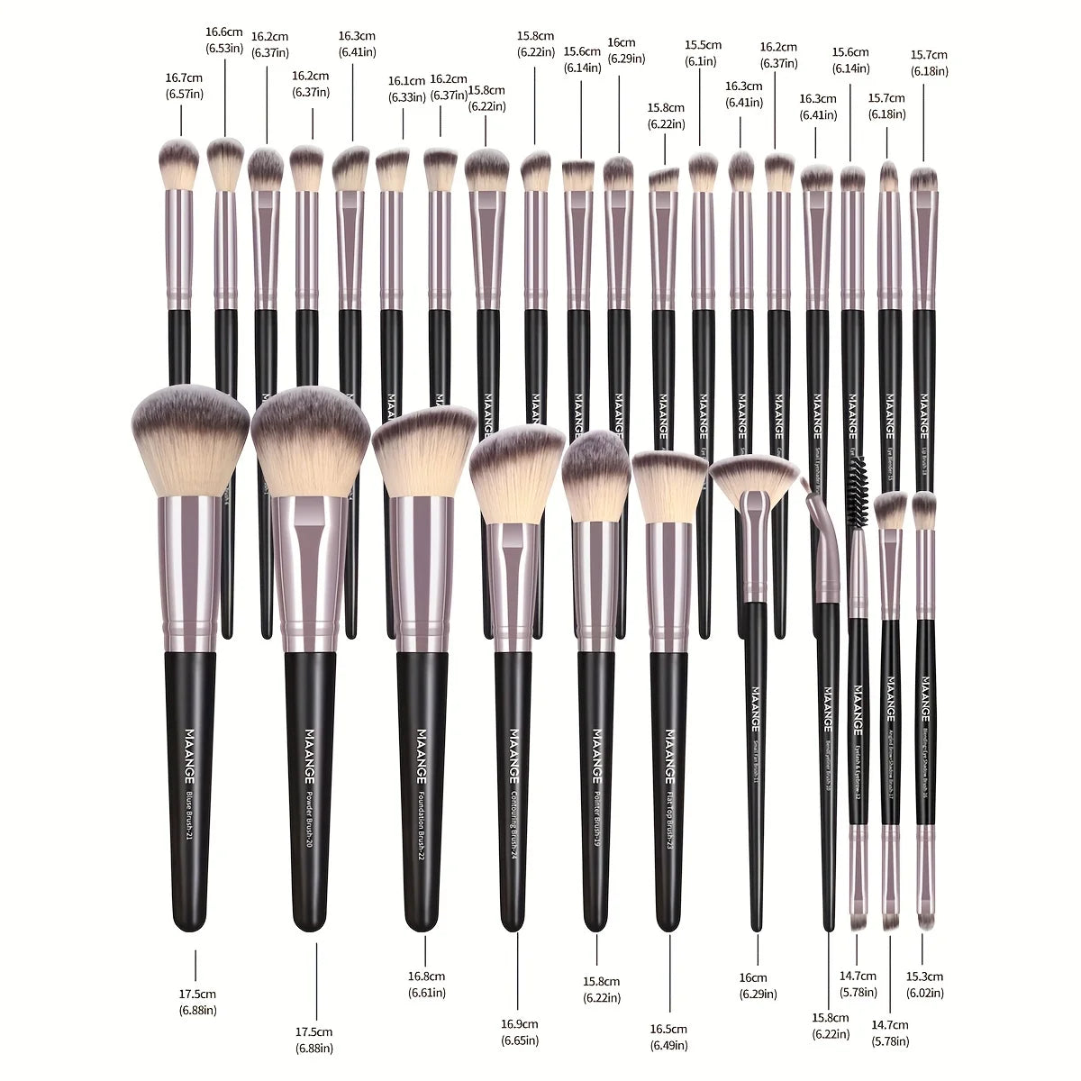 MAANGE – Set de 30 Pinceaux de Maquillage Professionnels avec Pochette