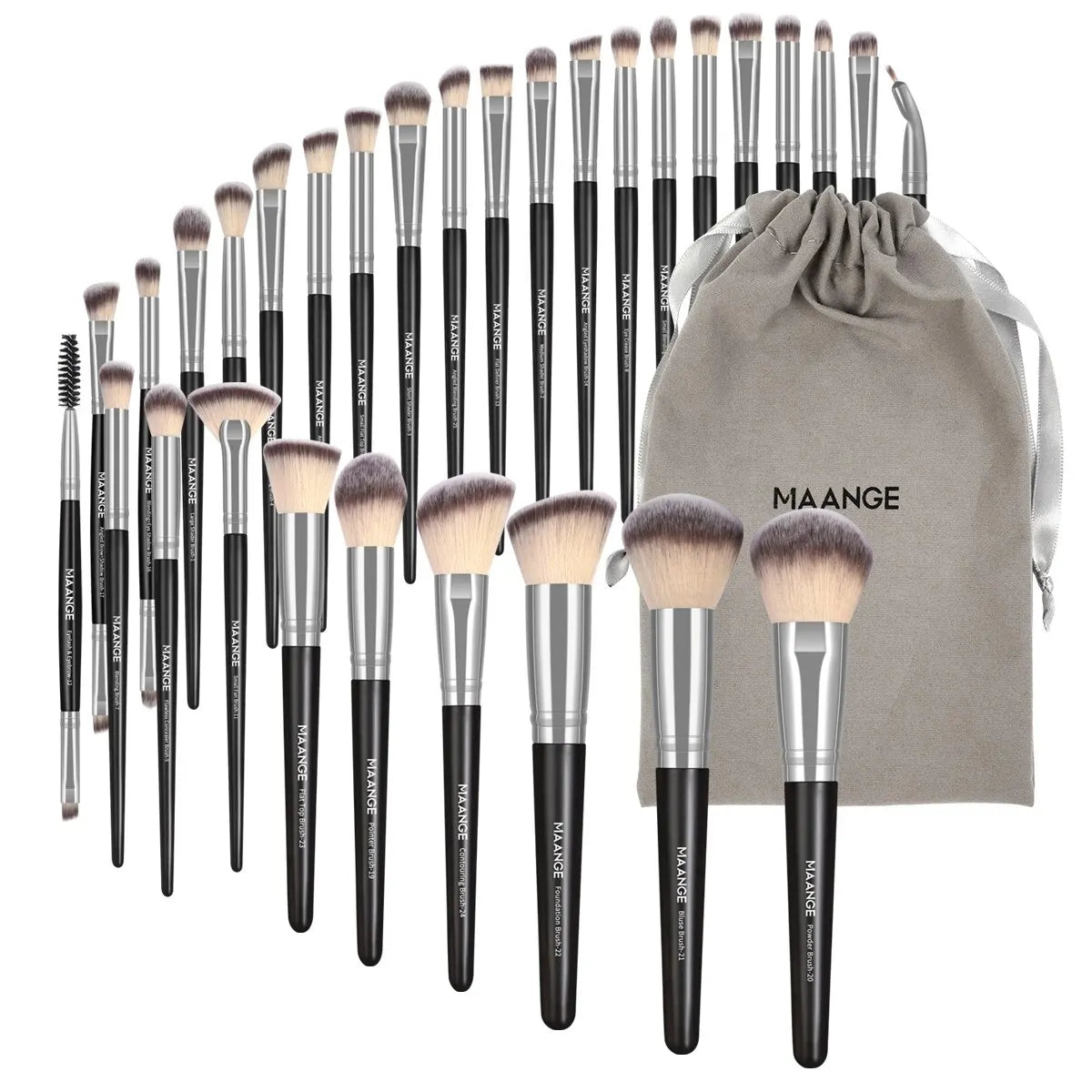 MAANGE – Set de 30 Pinceaux de Maquillage Professionnels avec Pochette