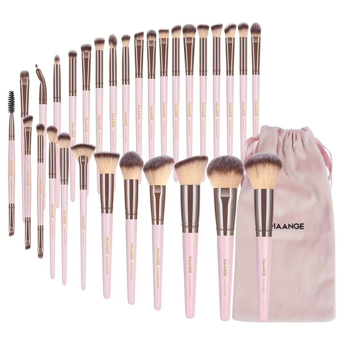 MAANGE – Set de 30 Pinceaux de Maquillage Professionnels avec Pochette