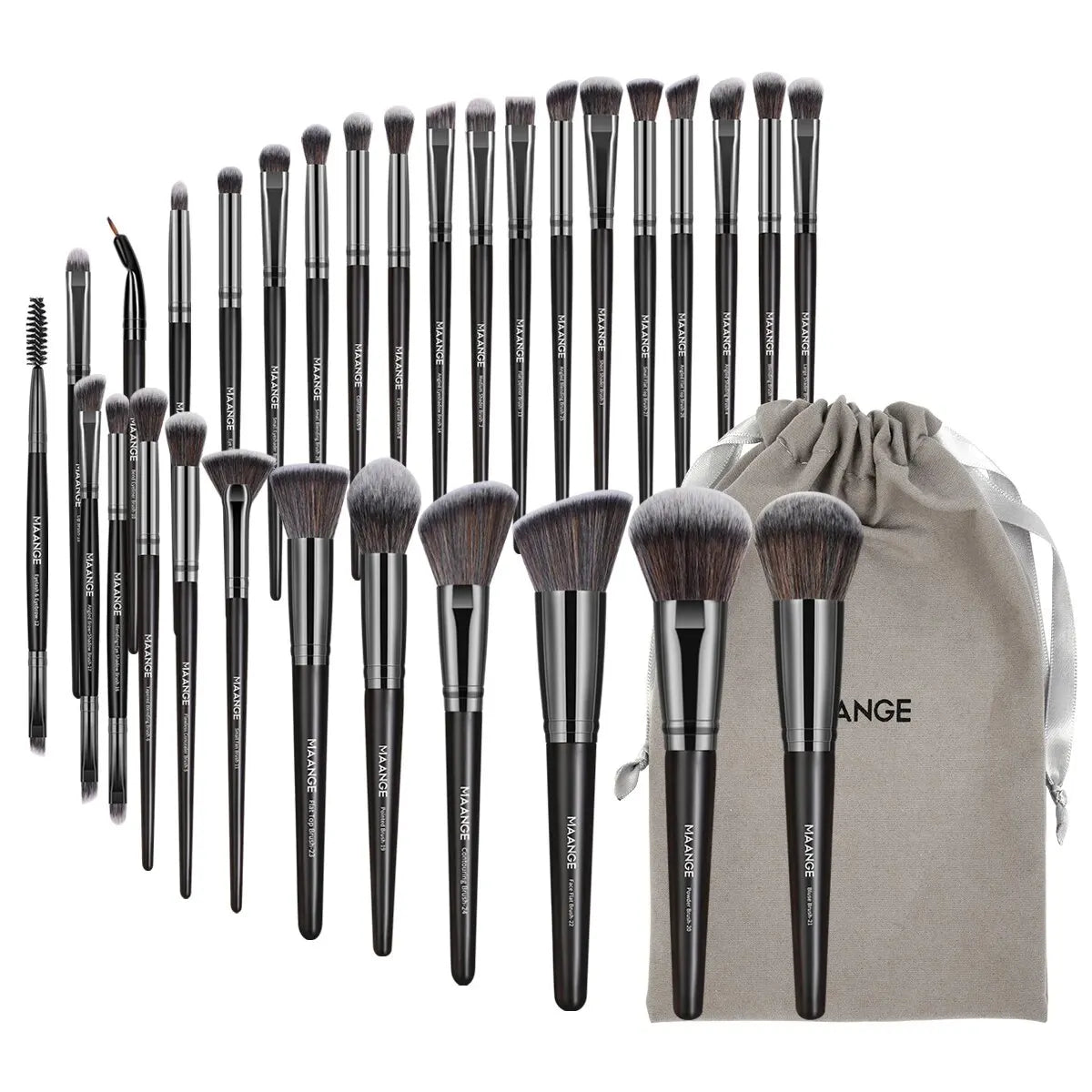 MAANGE – Set de 30 Pinceaux de Maquillage Professionnels avec Pochette