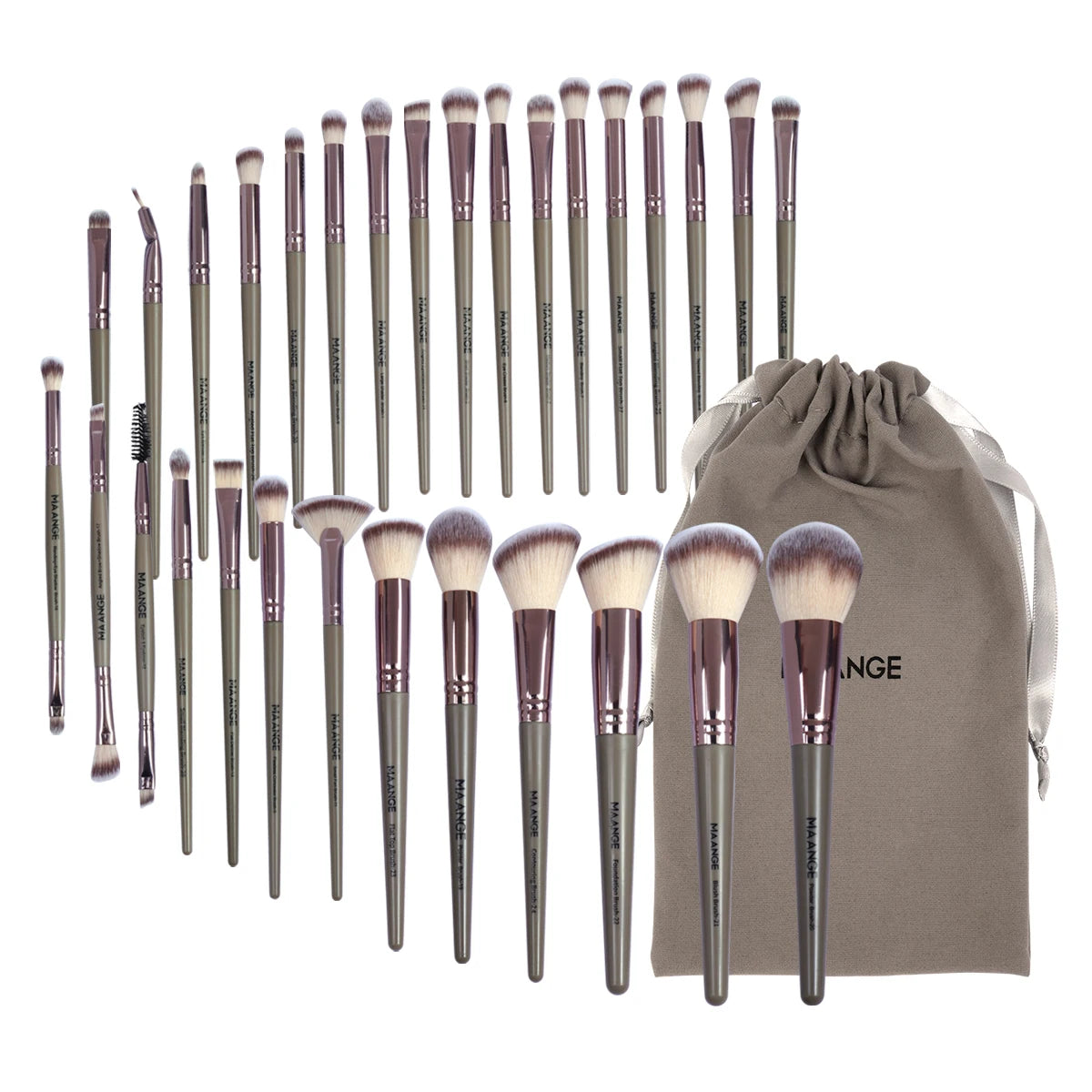 MAANGE – Set de 30 Pinceaux de Maquillage Professionnels avec Pochette